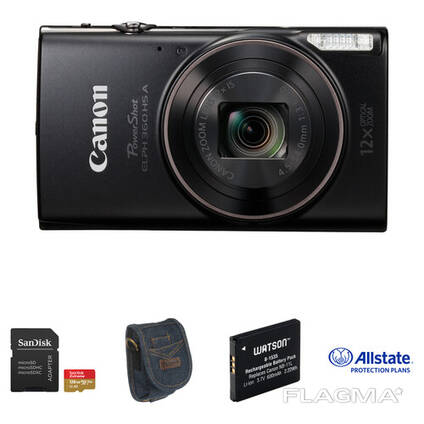 Canon PowerShot ELPH 360 Camera with Accessories Kit (Black)