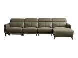 Italian Minimalist Three-Seat Chaise Longue Leather Sofa Side Carrying Usb Electric Button - photo 3