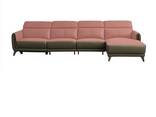Italian Minimalist Three-Seat Chaise Longue Leather Sofa Side Carrying Usb Electric Button - photo 4